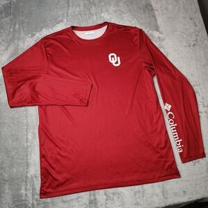 Oklahoma Sooners Columbia Shirt Mens XL PHG Omni-Shade Red Hunting Performance‎